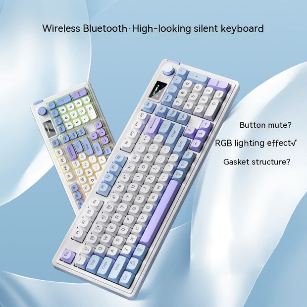 Wireless Bluetooth Mute Keyboard featuring a stylish design and silent keys for a calm workspace.