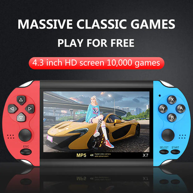 X7 4.3" Handheld Game Console with 10000 Games