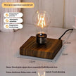 Mystical Floating Desk Lamp with wood grain square base and touch dimming switch for modern spaces.