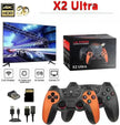 Ultra Retro Game Stick 4K gaming console with wireless controller and 4K HDR TV display.