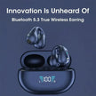 Ambie Sound TWS Ear Bone Conduction Bluetooth Earbuds in sleek charging case with digital display.